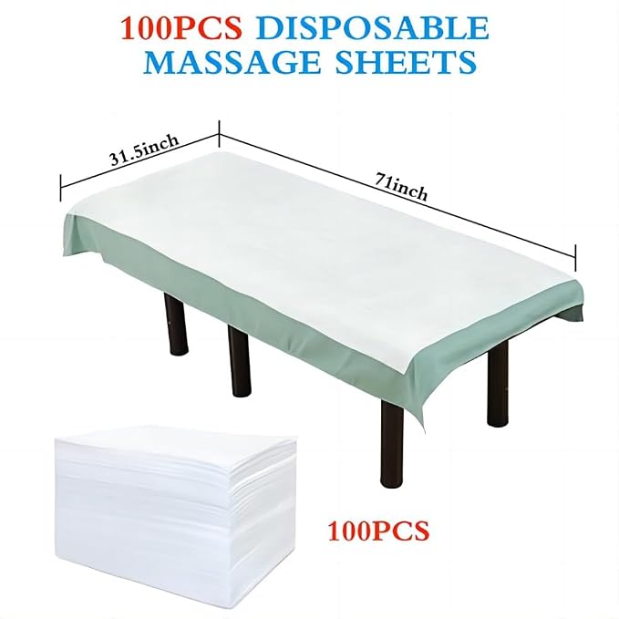 100Pcs Disposable Massage Table Sheets 31.5" x 71" Non-Woven Fabric Bed Covers - Image 3