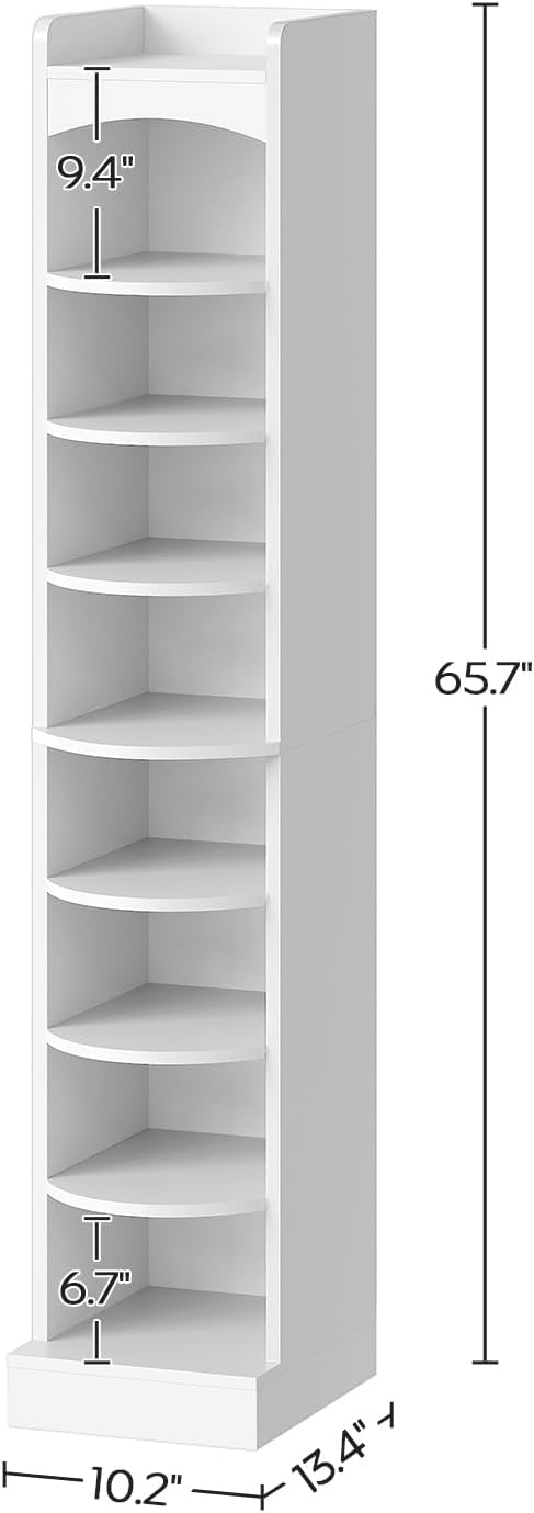 YATINEY 9-Tier Tall Shoe Rack, Wooden Shoe Storage Organizer, Narrow Shoe Cab...