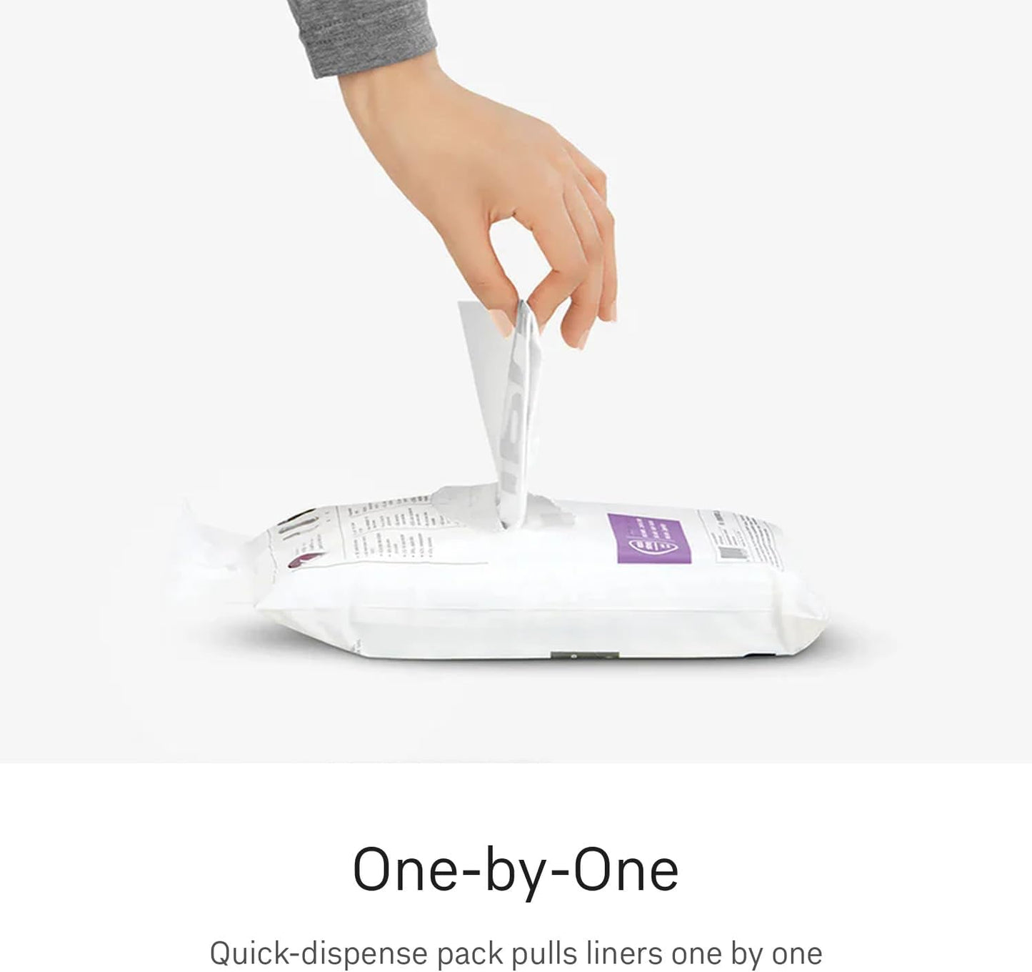 simplehuman Code N 100 Count Custom Fit Liners, Drawstring Kitchen Trash Bags, One-by-One Mess-Free Dispense, Extra Thick & Double Seamed, 50% PCR Plastic, 40-50 Liter / 10.6-13 Gallon, White
