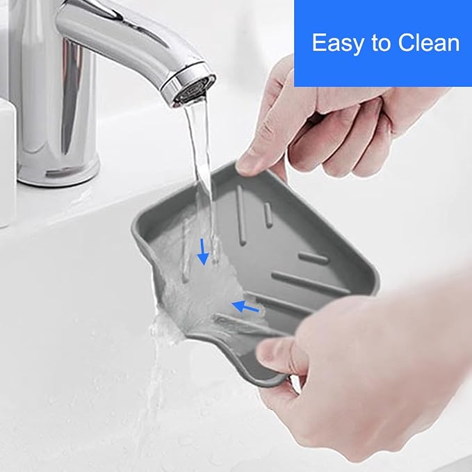 Sponge Holder with Drain Spout, Silicone Sponge Tray - Image 5