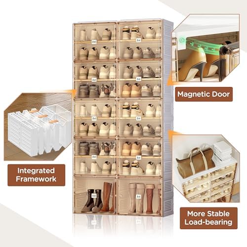 ANTBOX Portable Shoe Rack Organizer for Closet Entryway, Stackable Sneaker St...