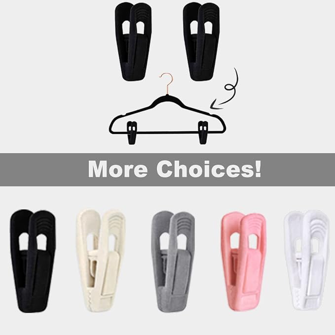 Black Velvet Hangers Clips, Non-Slip Strong Velvet Hangers Clips - Image 8