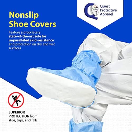Quest Traction Boot & Shoe Covers 18in, Non-Slip, Blue, X-Large, 50 Pairs