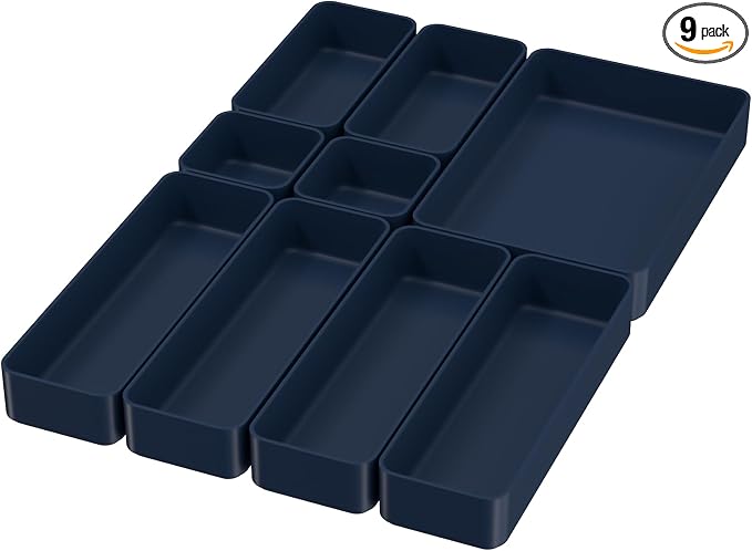 9 Pcs Stackable Drawer Organizer Trays Set, Desk Drawer Organizer Office. by CHANCETSUI