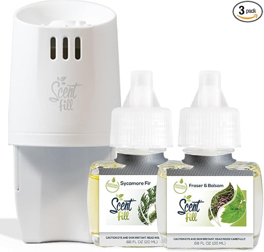 Scent Fill Christmas Tree Plug in Air Freshener Kit, 2 Refills + Diffuser by ScentFill
