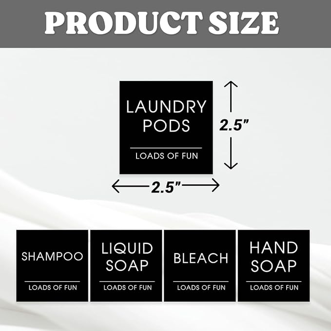 Modern Minimalist Laundry and Cleaning Sticker Labels - Image 2