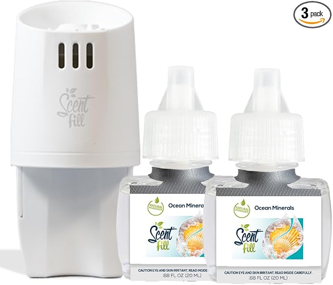 Scent Fill Ocean Minerals Plug in Air Freshener, Scented Oil Refills, 2 Refills by ScentFill