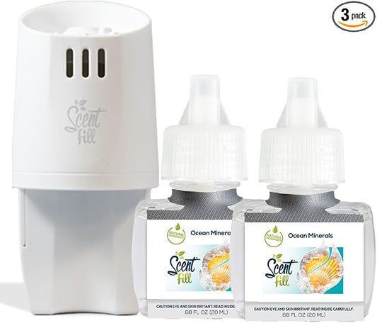 Scent Fill Ocean Minerals Plug in Air Freshener, Scented Oil Refills, 2 Refills by ScentFill