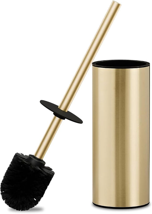 304 Stainless Steel Toilet Bowl Brush and Holder Set, Circular Floor Toilet by YIGUANXIN