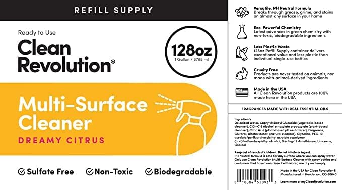 Clean Revolution Multi Surface Cleaner Refill Supply, Eco-Friendly & Plant-Based - Image 4