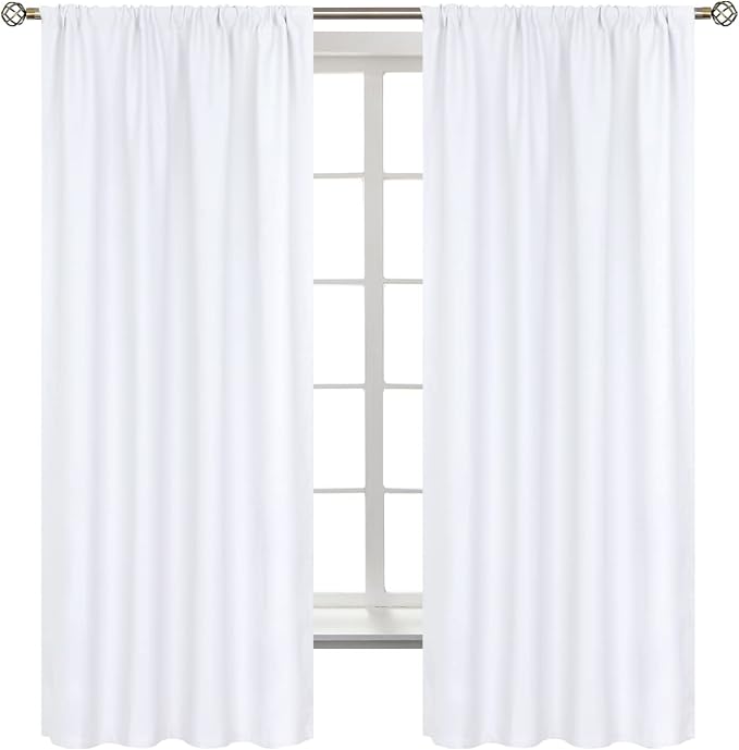 BGment White Curtains 63 Inch Length by BGment