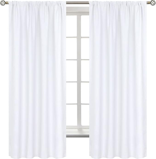 BGment White Curtains 63 Inch Length by BGment