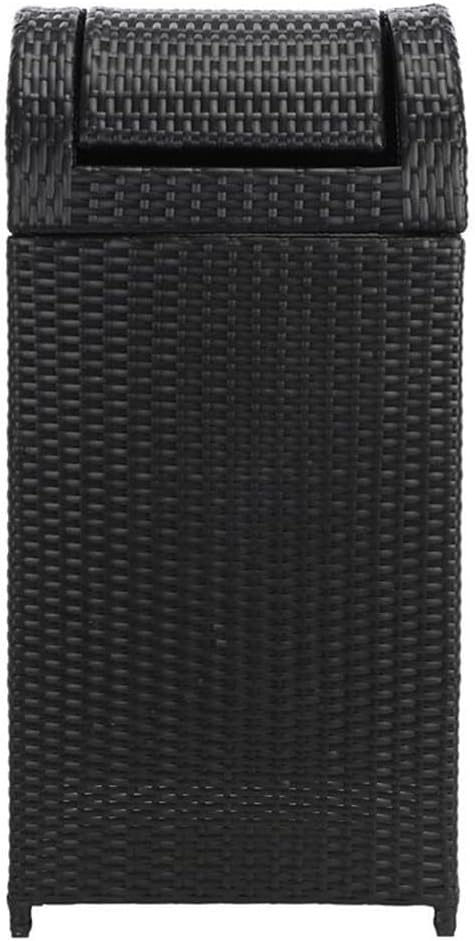 Safavieh Outdoor Collection Serapis Black Wicker Trash Bin - Image 8