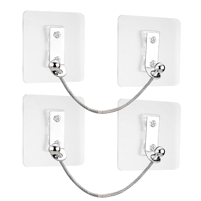 Furniture Anchors 2 Pairs No Drill Heavy Duty Anchors Fridge Lock Adjustable by Unknown