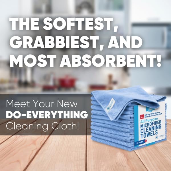MW Pro Multi-Surface Microfiber Towel – 12 Pack | Premium Cleaning Cloth | Clean - Image 2