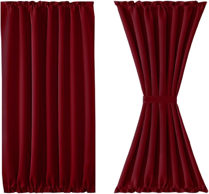 DWCN French Door Curtains – Rod Pocket Thermal Blackout Curtain - Image 7