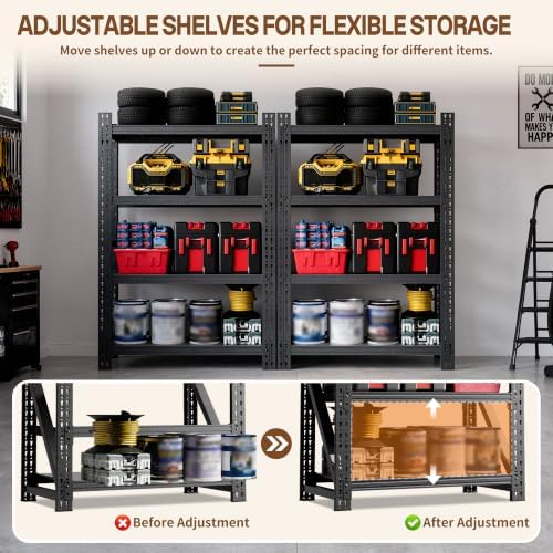 Heavy Duty Garage Shelving, Metal Storage Shelves, 5000 LBS