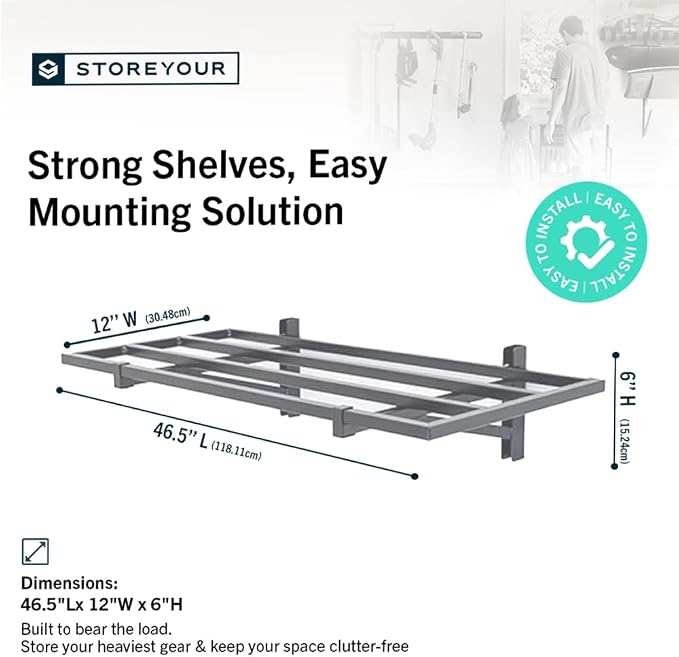 StoreYourBoard 2-Pack Heavy Duty Wall Shelves – Wall-Mounted Garage Storage - Image 2