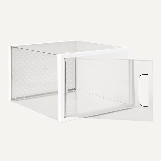 Amazon Basics Stackable and Foldable Clear Shoe Storage Organizer Box - Image 3