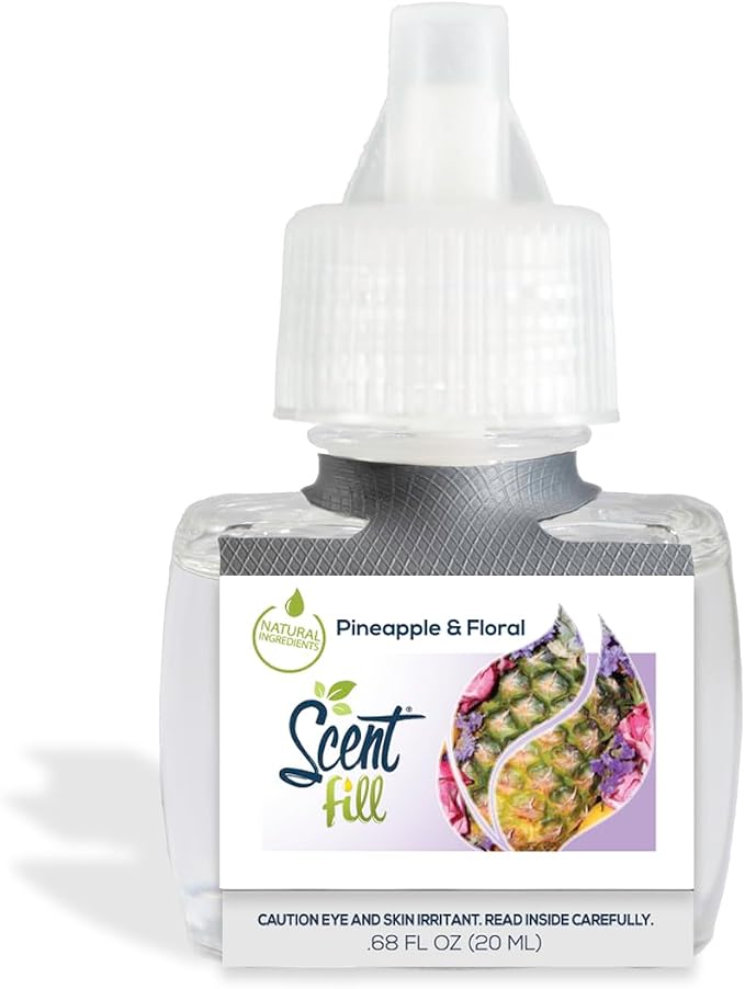 Scent Fill Pineapple & Floral Plug in Air Freshener, 4 Scented Oil Refills - Image 3