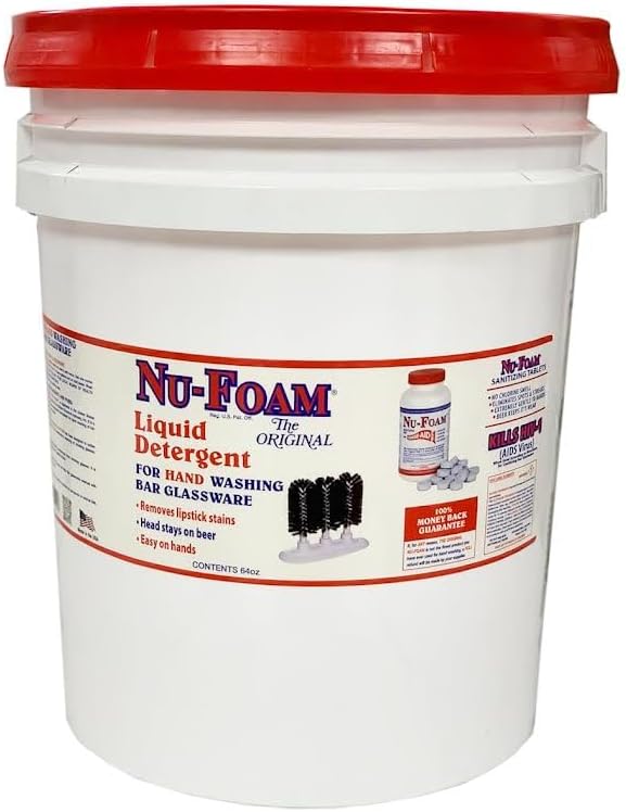 Nu-Foam Liquid Detergent for Bar Glassware – Original Streak-Free Solution by Nu-Foam