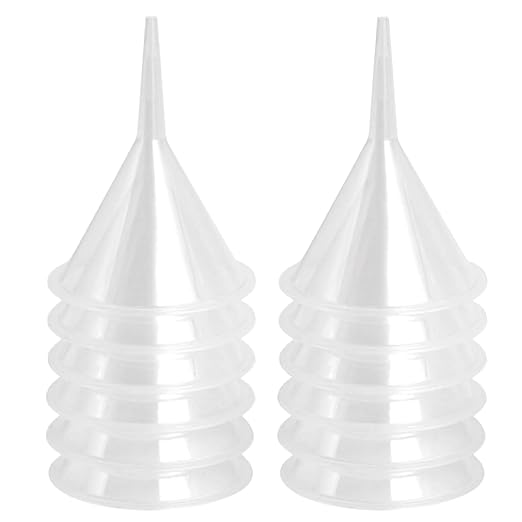 12 Pcs Small Funnel & Mini Funnel 1.57" Opening, 0.1" Narrow Tip by Kanlpeia