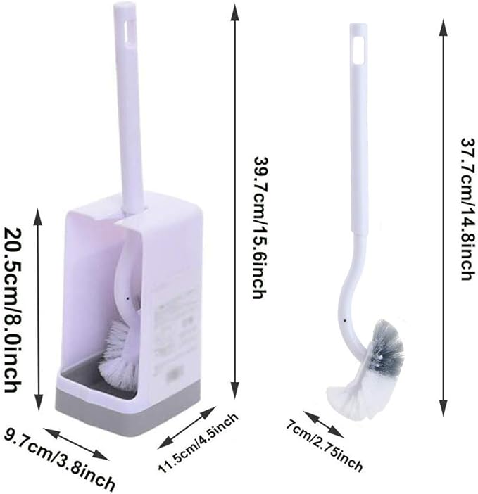 Marbarsse Bathroom Toilet Bowl Brush and Holder, Curved Design Toilet Brush - Image 2
