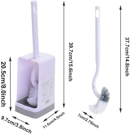 Marbarsse Bathroom Toilet Bowl Brush and Holder, Curved Design Toilet Brush - Image 2