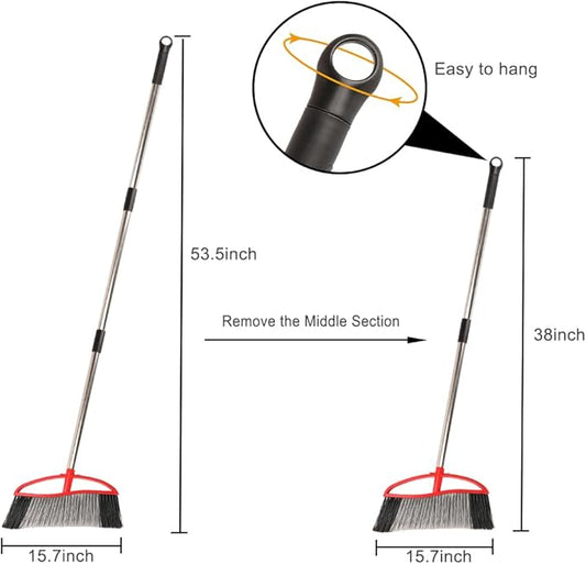 Outdoor Broom, 15.7" Wide Heavy Duty Angle Broom - Image 2