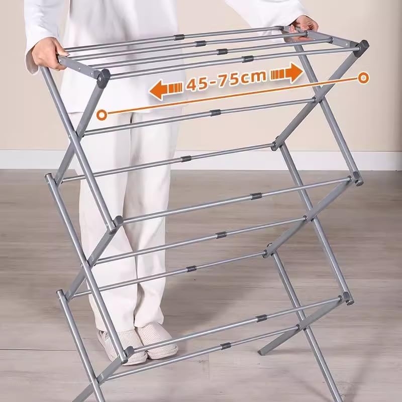 Vivo Technologies 3 Tier Extendable Clothes Airer, Foldable Compact Clothes D...