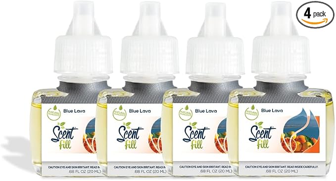 Scent Fill Blue Lava Plug in Air Freshener, 4 Scented Oil Refills by ScentFill