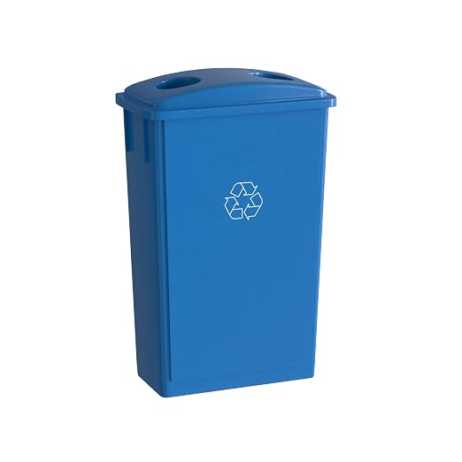 23 Gallon Blue Recycle Slim Jim Trash Can by Krollen+Industrial