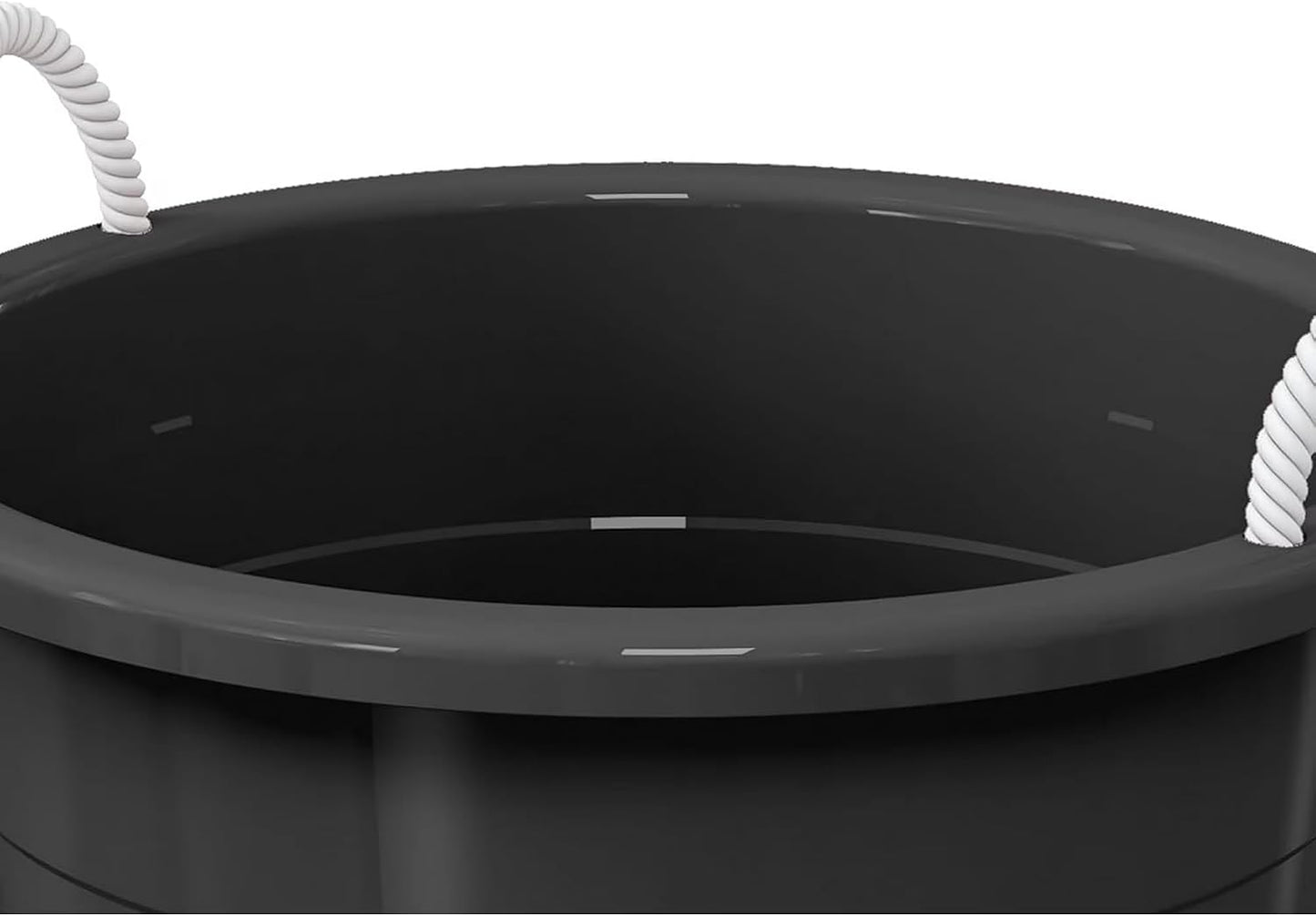 Flexible 17-Gallon Plastic Storage Tub with Rope Handles, Lightweight, Multi-Purpose, Black, 21.5x21.5x16.5 Inch, Indoor/Outdoor Use