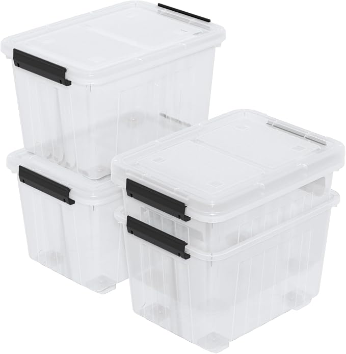 Zopnny 30 Quart Plastic Stacker Box, Large Storage Bin Container - Image 7