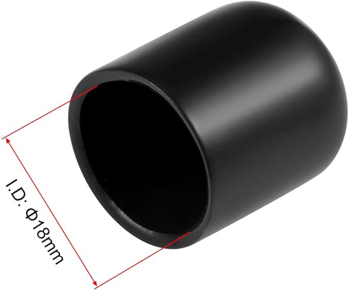 uxcell 20pcs Rubber End Caps 18mm ID Vinyl Round Tube Bolt Cap Cover Thread - Image 3