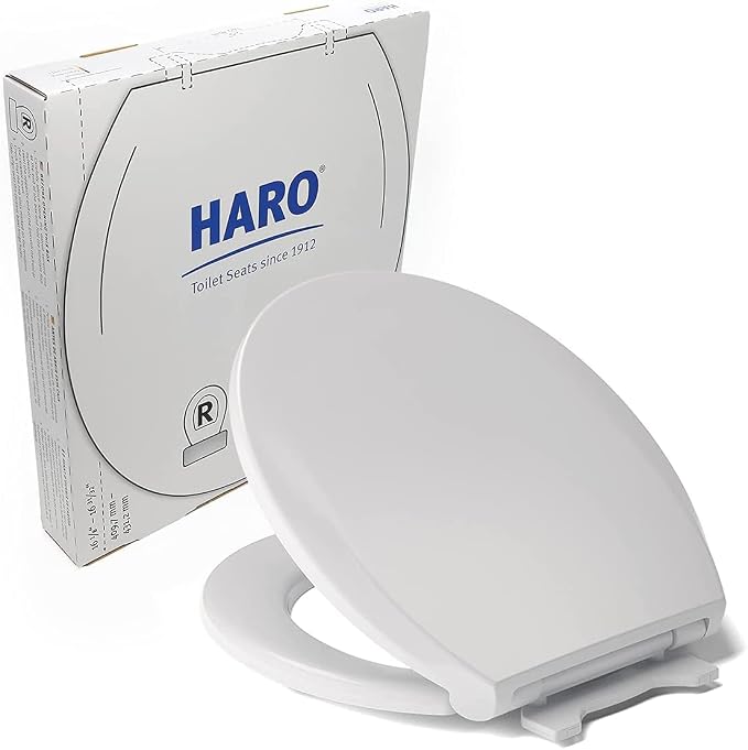 HARO | ROUND Toilet Seat | Heavy-Duty up to 550 lbs Capacity | Slow-Close-Seat by HARO