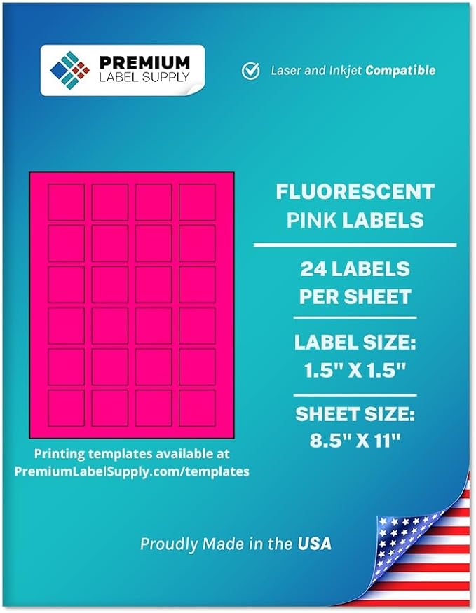 Premium Label Supply Bright Neon Color Fluorescent Sticker Labels by PremiumLabelSupply