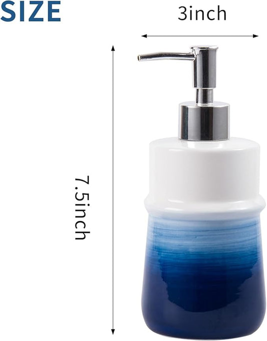 Navy Blue Ceramic Soap Dispenser - Image 2