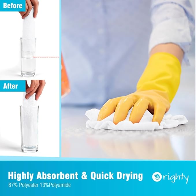 Orighty Microfiber Cleaning Cloth, 24 Pack Highly Absorbent Cleaning Supplies - Image 3