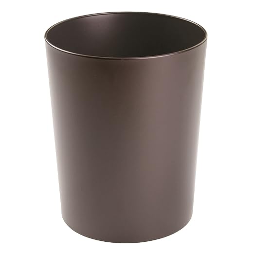 mDesign Round Metal Small 1.7 Gallon Recycle Trash Can Wastebasket, Garbage by mDesign