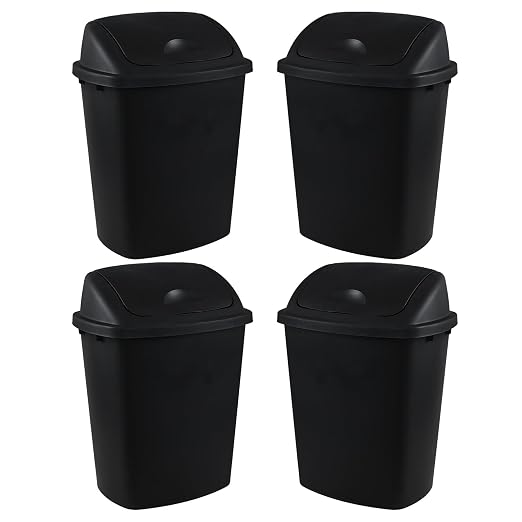 10 Gallon Plastic Swing Top Trash Cans by Drephia
