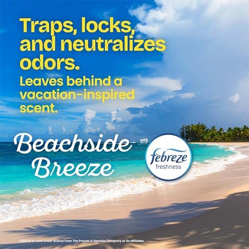 Glad Small Trash Bags, Great for Office, Bathrooms and Bedroom Bins, Beachside Breeze Scented Garbage Bags, Odor Resistant with Drawstring, Febreze Freshness, 4 Gallon Trash Bags, 80 Count
