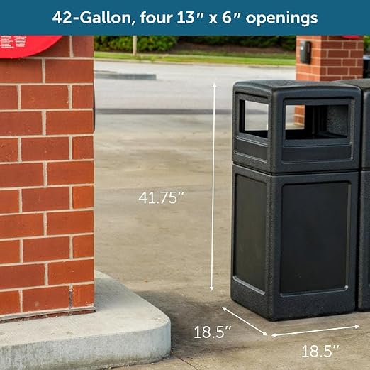 Commercial Zone-73290199 PolyTec 42 Gallon Square Waste Container - Image 5