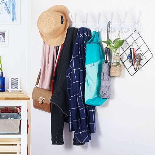 WEBI Coat Rack Wall Mount long,8 Tri Hooks for Hanging,30 inch Hook Rack Rail...