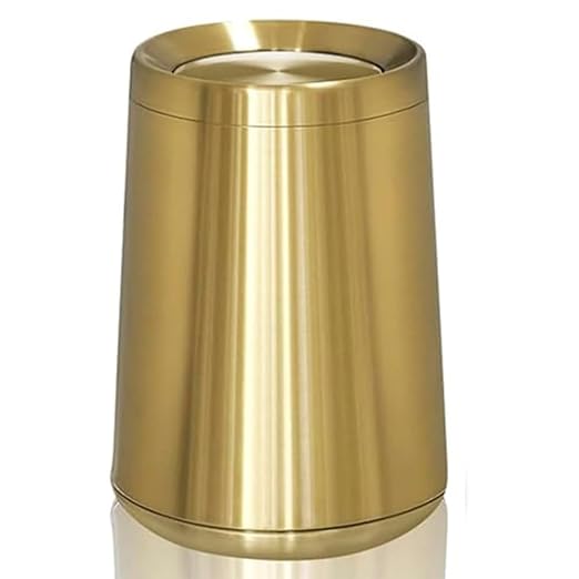 8L / 2.1Gal Gold Brushed Stainless Steel Trash Can by YOJIA