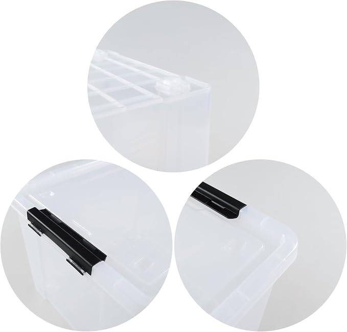 4-Pack 50 L Clear Plastic Storage Bin, Large Clear Latch Box - Image 3
