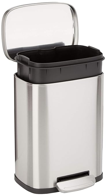 Amazon Basics Smudge Resistant Mini Rectangular Trash Can by AmazonBasics