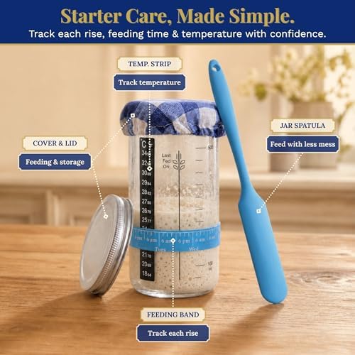 Sourdough Starter Kit for Beginners with Beginner Guide & 100 Recipes - S...