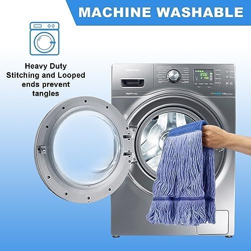Pack of 6 Heavy Duty Commercial Looped End Cotton Mop, String Cotton Mop Refill - Image 5