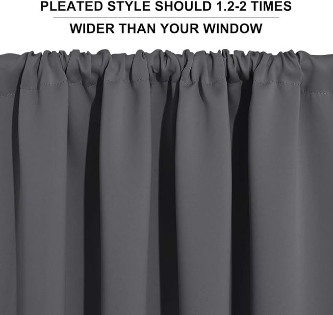 RYB HOME Blackout Curtains for Bedroom, Small Window Valances Tiers Curtain Set - Image 6